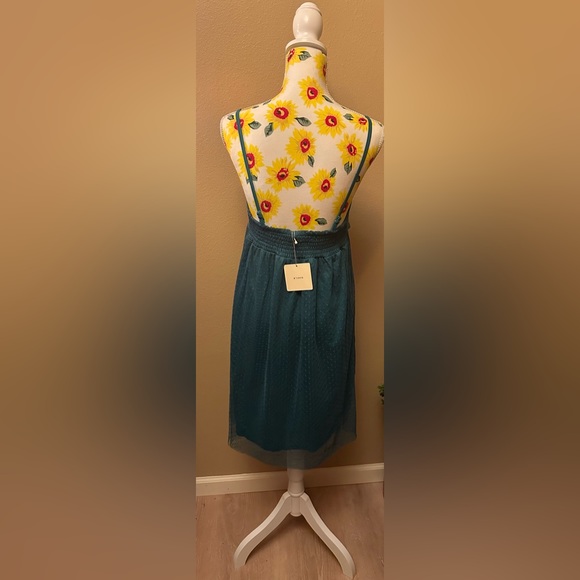 A'reve Teal Babydoll Tulle Tunic Slip Dress - Picture 2 of 2